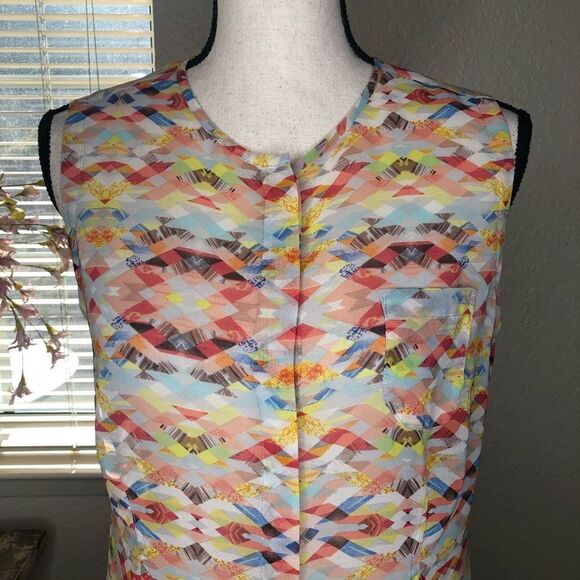 CAbi Avery Pastel Aztec Print Semi Sheer Tunic - Picture 5 of 13